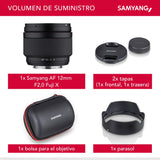 Samyang AF 12 mm F2.0 Fuji X - Enfoque automático Distancia focal fija ultra gran angular para Fujifilm X-Mount APS-C Fast para cámaras Fuji X Mount X-T4 T3 X-T30 X-T20 X-E4 XE3 X-Pro 3