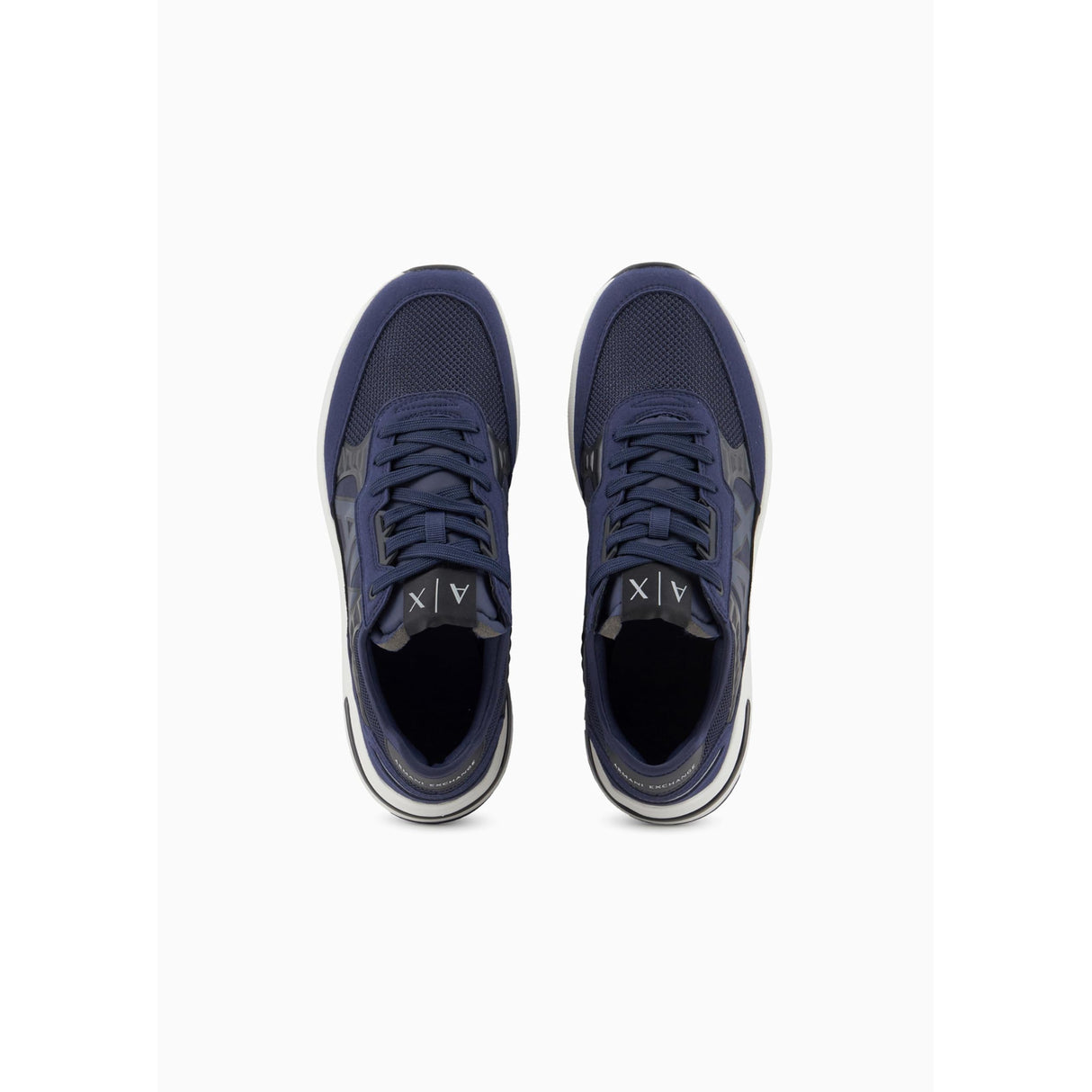 Armani Exchange Dusseldorf Embossed Geometric Motifs, Zapatillas Hombre, Azul Marino y Negro, 41 EU