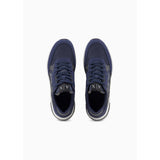 Armani Exchange Dusseldorf Embossed Geometric Motifs, Zapatillas Hombre, Azul Marino y Negro, 41 EU