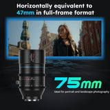 SIRUI 75 mm T2.9 1.6X Lente anamórfica de fotograma Completo para Montura E de Sony, Lente anamórfica de fotograma Completo