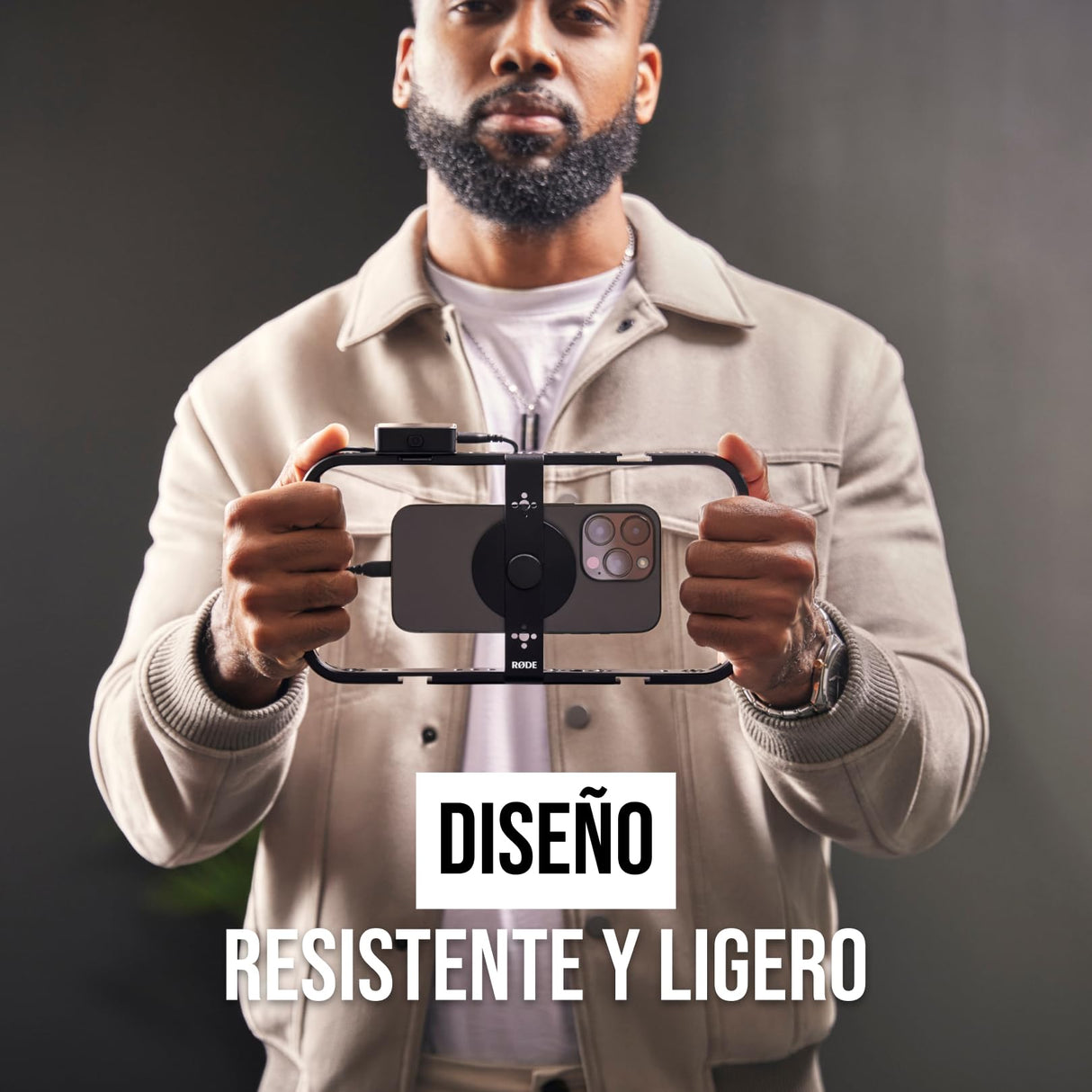 Røde Phone Cage Caja Magnética para Grabar con el Teléfono Røde, con Roscas de 1/4 y 3/8 Pulgadas y Ranuras para Montaje de Zapata Fría, compatible con MagSafe