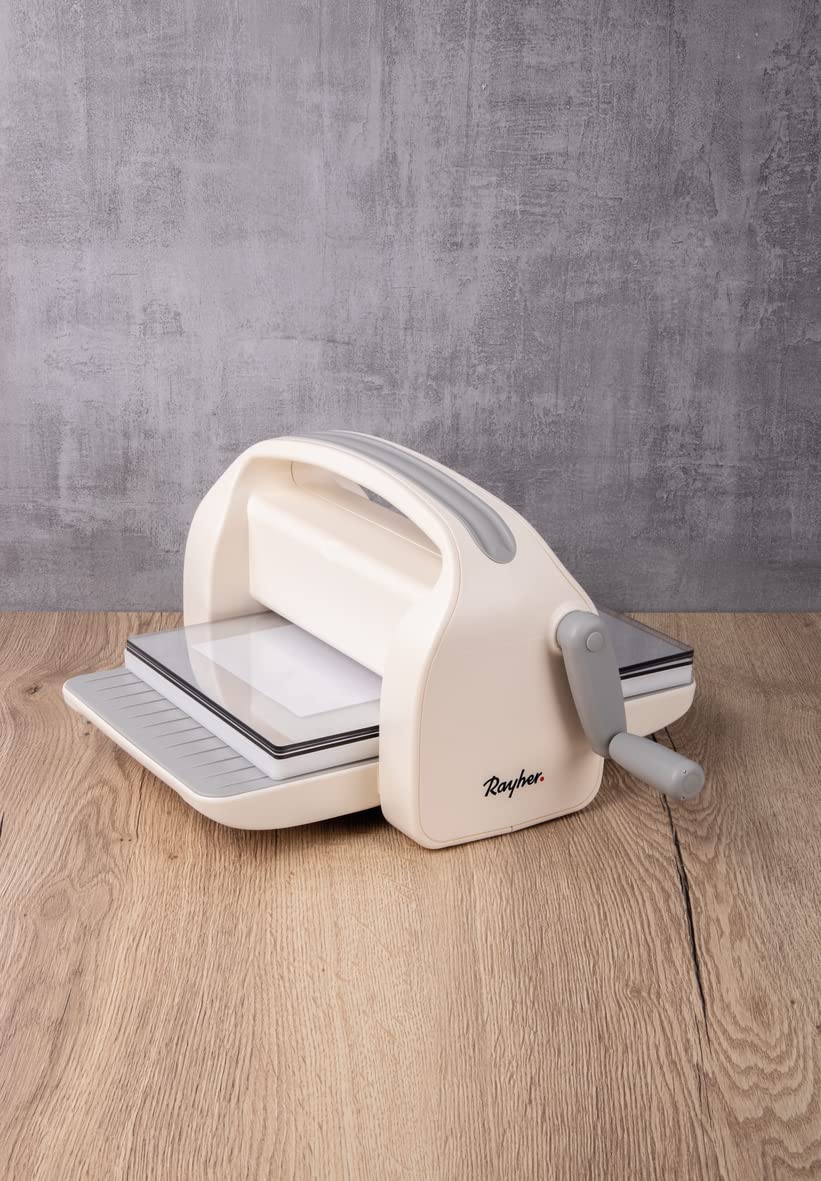 Rayher Máquina troqueladora y relieves A4, apertura 22,5 cm, 12 piezas, manualidades, 50275000