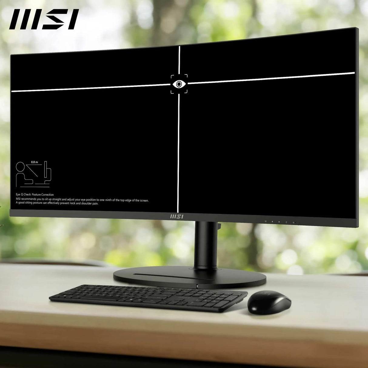 MSI Modern MD342CQP Monitor Curvo de 34'' UWQHD 1500R - Panel VA 3440 x 1440, KVM, Pip/PBP, Amplia, Altavoces Integrados, Ajustable en 3 direcciones - HDMI 2.0b, DisplayPort (1.4a)