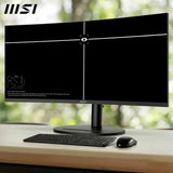 MSI Modern MD342CQP Monitor Curvo de 34'' UWQHD 1500R - Panel VA 3440 x 1440, KVM, Pip/PBP, Amplia, Altavoces Integrados, Ajustable en 3 direcciones - HDMI 2.0b, DisplayPort (1.4a)