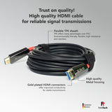 FeinTech 8K HDMI - Cable de fibra óptica (20 m, 4 K, 120 Hz, 1440 p, 144 Hz, para juegos HDMI 2.1, PS5, Xbox PC, TV, 48 Gbps, compatible con eARC, CEC, VRR, HDR, Dolby Atmos, 3D, VMI90200)