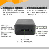 XTPower XT-27000DC-AO-PA Powerbank sin interrupción DC, Adaptador de Corriente Incluido – Batería Externa DC de 5 V a 24 V + USB-C PD + 2 x USB QC3 con 26800 mAh – para Altavoz de Radio fotógrafo
