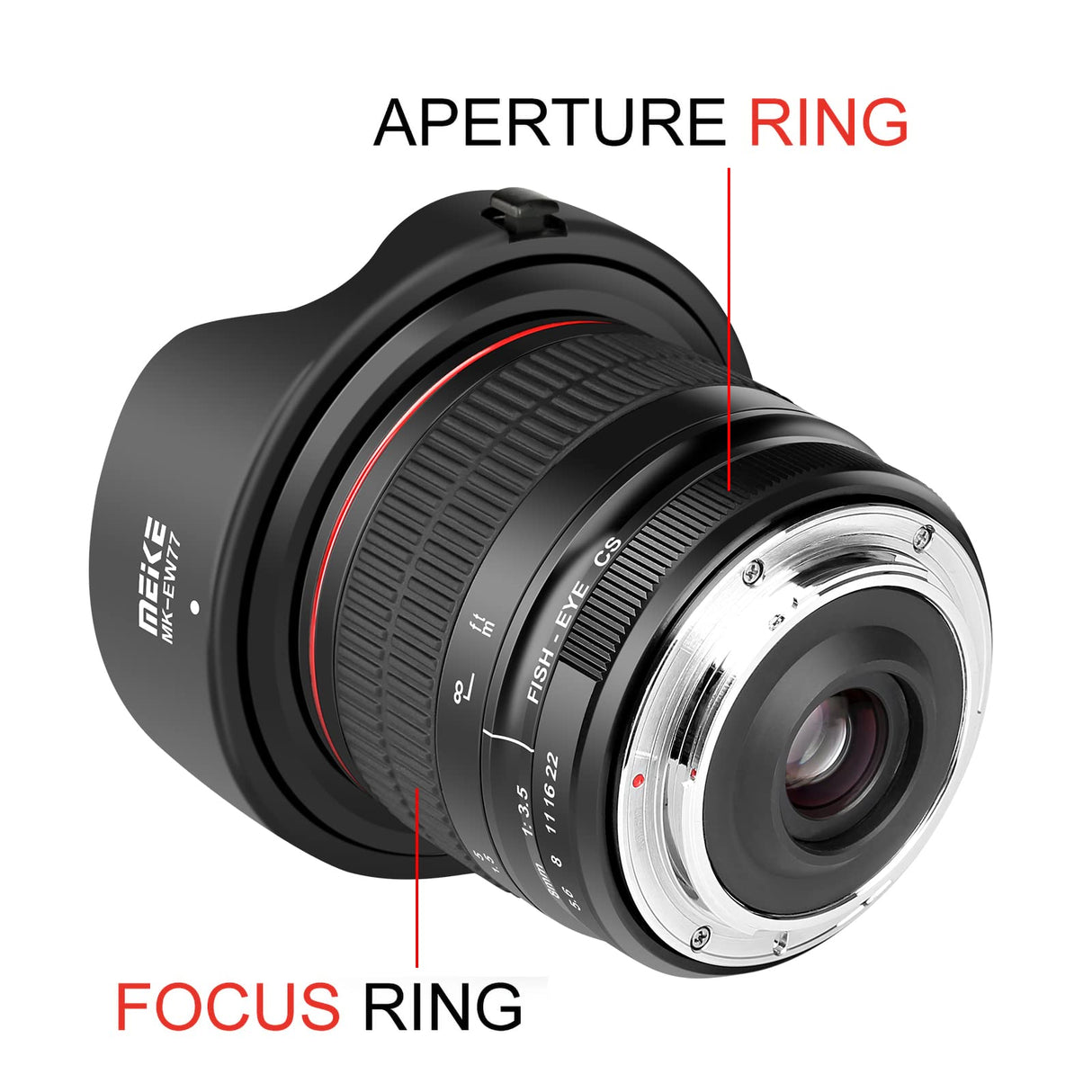 Meike 8MM f3.5 Rectángulo Meke Ultra Gran Angular Enfoque Manual Objetivo Ojo de Pez para Nikon F DX Soporte APS-C DSLR Cámaras