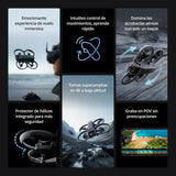 Pack DJI Avata 2 Vuelo Inteligente (tres baterías), dron FPV con cámara 4K, experiencia inmersiva, acrobacias con un toque, protector de hélices integrado, dron con cámara con Goggles N3 y RC Motion 3