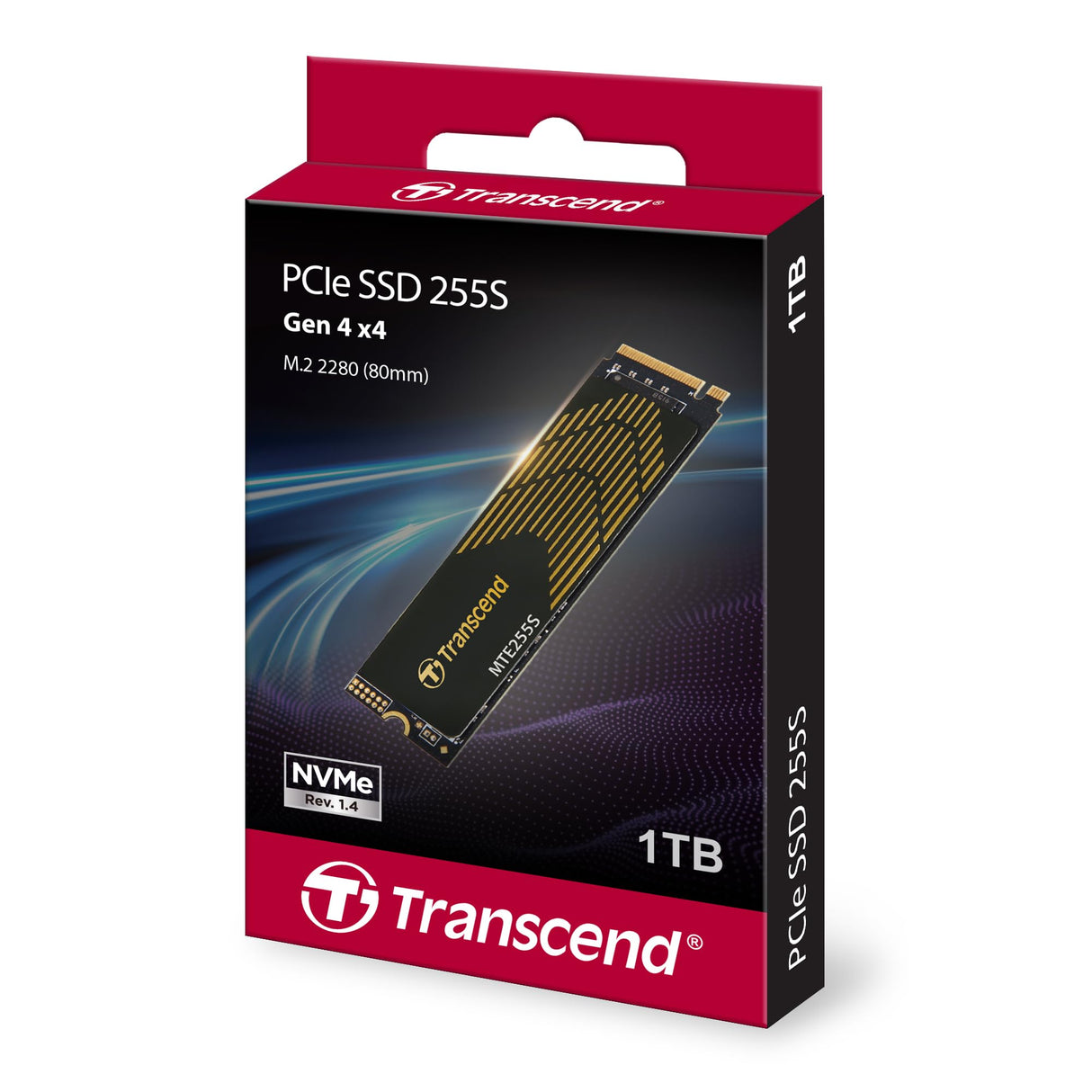 Transcend 1TB M.2 2280 SSD con disipador de Calor, hasta 7,400MB/s para PS5, computadoras de Escritorio, laptops, PCIe 4.0 NVMe Gen4x4 Internal SSD, 3D TLC NAND -TS1TMTE255S