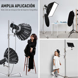 NEEWER Soporte de luz de Acero Inoxidable de 198 cm, Soporte de trípode Resistente con Ruedas giratorias, 2 Brazos deslizantes con Agarre de Pistola, Pata Plegable para fotografía, Caja de luz