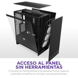 NZXT H7 Flow RGB, 2024 Semitorre ATX Flujo de Aire con Ventiladores RGB, Admite Ventiladores Inferiores para gráfica, con Unidad de Ventiladores RGB con Marco Simple 360 mm, Negro