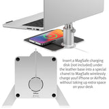 Twelve South HiRise Pro para portátiles y MacBooks, Soporte ergonómico y Ajustable en Altura con Base de Carga inalámbrica MagSafe (Plateado)