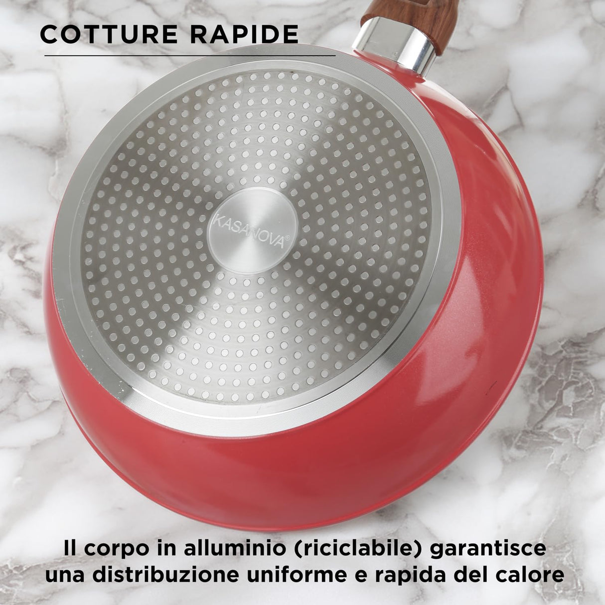 Batería de cocina 8 piezas roja Golden 5