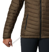 Columbia Powder Lite Hooded Jacket, Chaqueta Acolchada Con Capucha Mujer, Olive Green, M