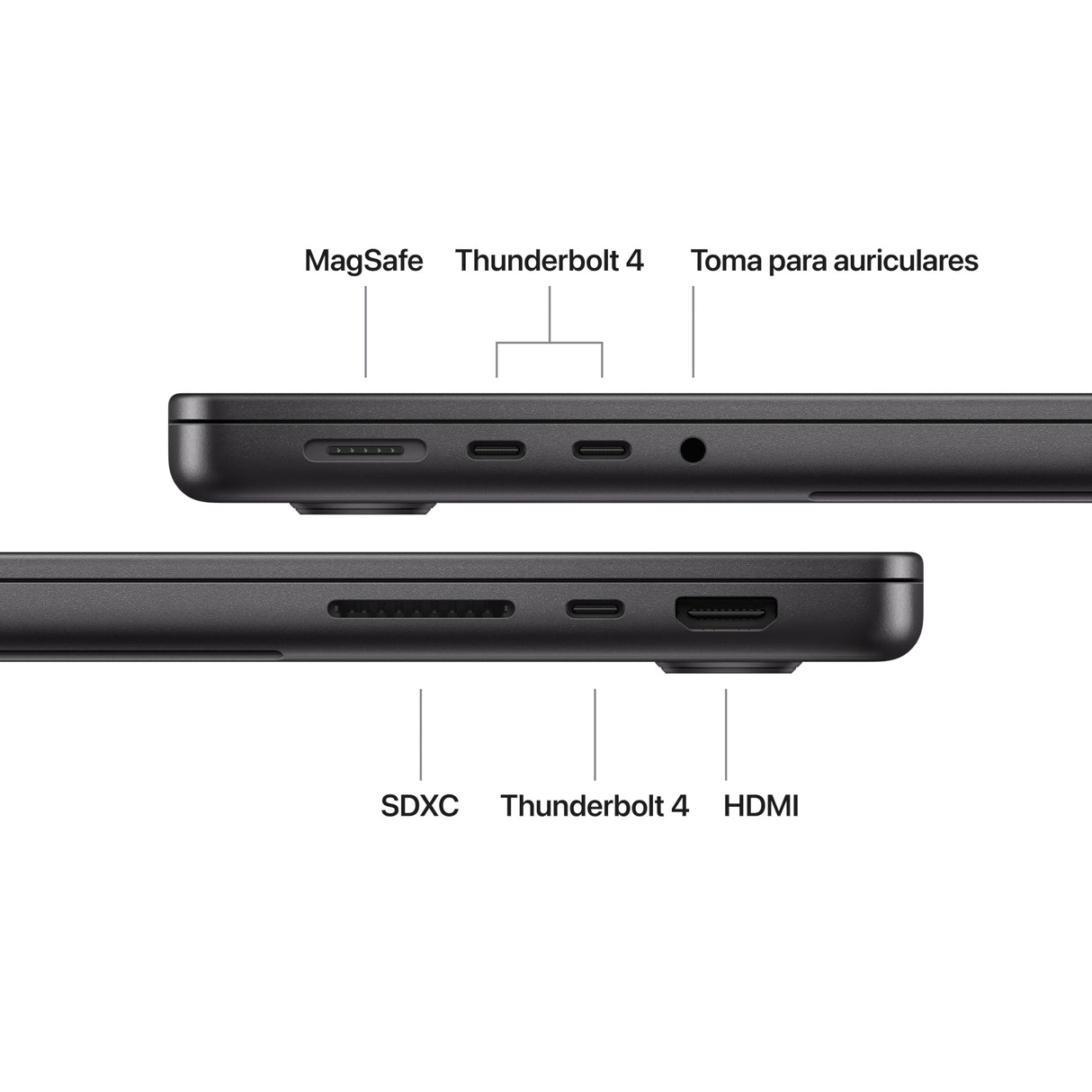 Apple MacBook Pro Portátil de 14,2" con M5,CPU de 10 núcleos y GPU de 10 núcleos: Creado para Apple Intelligence, Pantalla Liquid Retina XDR y 16 GB de Memoria unificada, 1TB; Negro Espacial