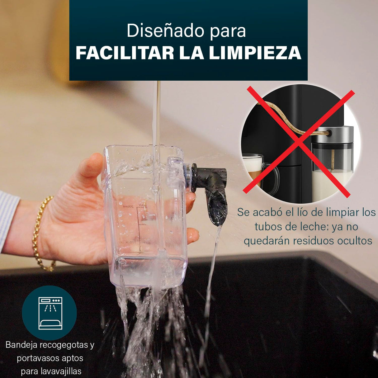 Princess Capsule and Latte Pro Cafetera de Cápsulas, Compatible Nespresso, Leche Automática, 20 Bares, 1400W, Libre de BPA, Partes Lavables, Apagado Automático, 01.249455.01.001