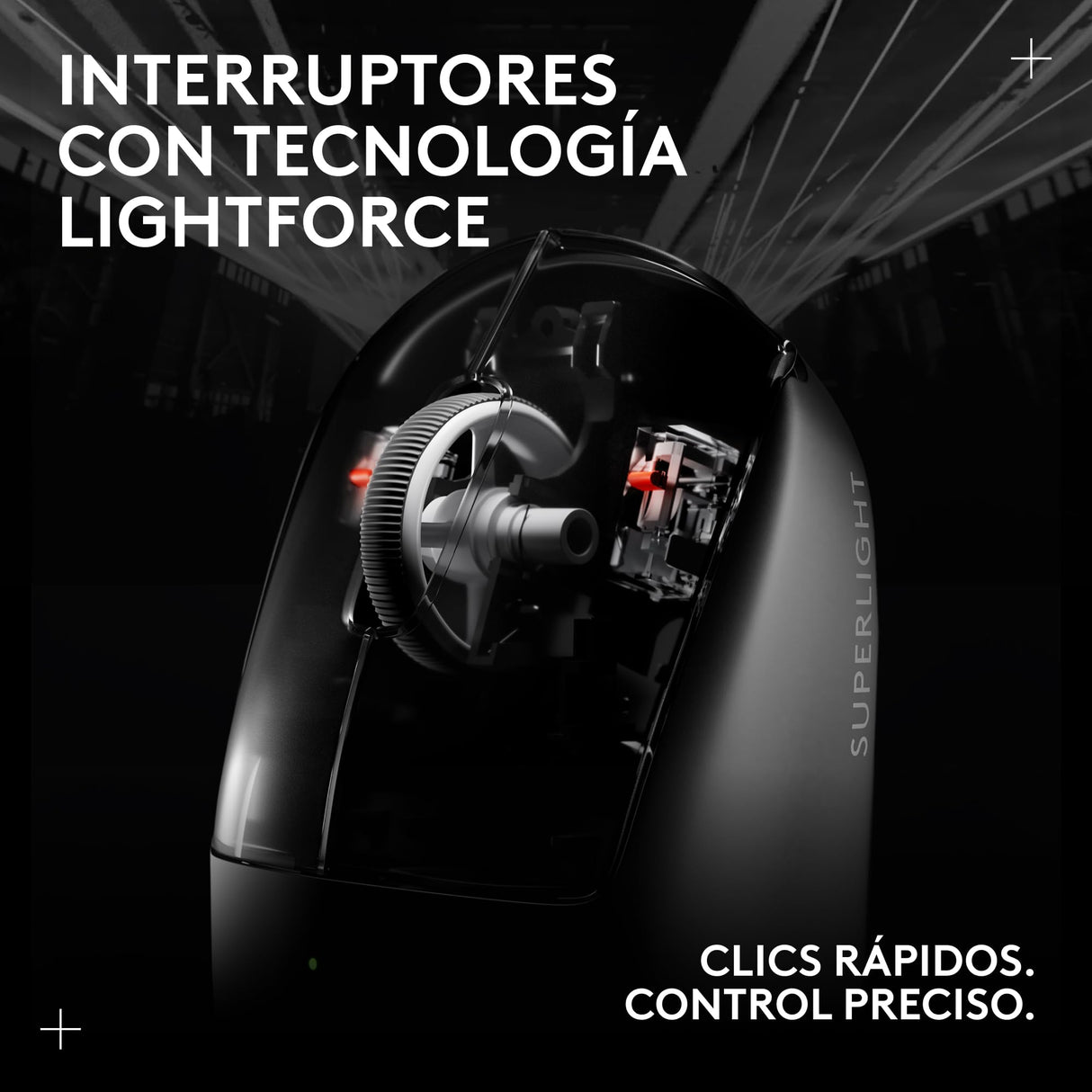 Logitech G PRO X SUPERLIGHT 2, Ratón inalámbrico para gamingratón Pro-Grade de 60 g con 5 botones programables, sensor de 44 000 DPI, velocidad de respuesta de 8 kHz, carga USB-C para PC/Mac - Negro