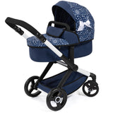 Bayer Design 17073AB Cochecito de muñeca Combi Xeo, Carro para muñecos, Bolsa, Convertible, Regulable en Altura