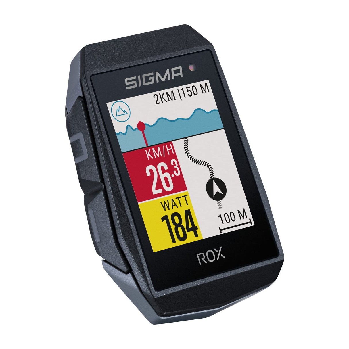 Sigma ROX 11.1 EVO Negro | Ciclocomputador GPS con 150 Funciones | Compatible con E-Bike I Ciclocomputador inalámbrico con Pantalla de 1,77" I Velocímetro GPS con medición de altitud