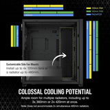 Corsair 7000D AIRFLOW Chasis para PC ATX Full-Tower, Panel Frontal con Un Caudal de Aire Elevado, Tres Ventiladores de 140 mm Incluidos con Repetidor PWM, Espacioso Interior, Negro