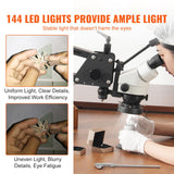 Microscopio multidireccional VEVOR con soporte de resorte, microscopio de joyería con aumento de 7X-45X, soporte para incrustaciones de microjoyas con luz LED de anillo USB integrada y tornillo de ban