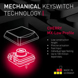 CHERRY MX-LP 2.1 Compact Wireless, Teclado Inalámbrico Compacto de Gaming con 69 Teclas, Distribución de Teclado Francés (AZERTY), Switches Mecánicos MX LOW PROFILE SPEED, Blanco