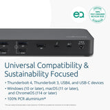 Kensington K35234EU - SD5920T EQ Docking Station Thunderbolt 4 Quad 4K con Tecnología DisplayLink, Lectores de Tarjetas SD y Micro SD, Carga Rápida de 100W, Puertos Ethernet, USB-A y USB-C 3.2