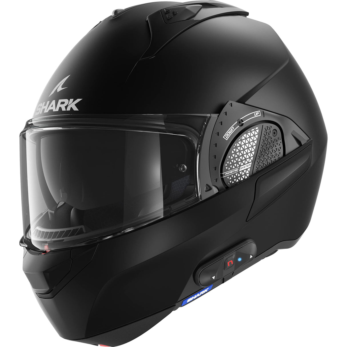 Shark Pack EVO-GT N-COM B802 Blank Black Mat S Casco de Moto, Unisex Adulto