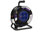 Orno AE-13154(GS) - Carrete alargador de cable (25 m, 50 m, 4 enchufes, 3200 W, 25 m)