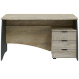 Habitdesign Mesa de Despacho con 3 Cajones, Mesa de Oficina o Estudio, Modelo Stil, Acabado en Gris Antracita y Roble Alaska, Medidas: 136 cm (Ancho) x 67 cm (Fondo) x 74 cm (Alto)