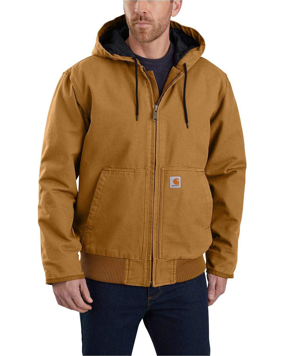 Carhartt, Hombre, Chaqueta De Estilo Deportivo, Aislada, En Algodón De Lona Con Efecto Desgastado, Ajuste Holgado, Marrón Carhartt®, M
