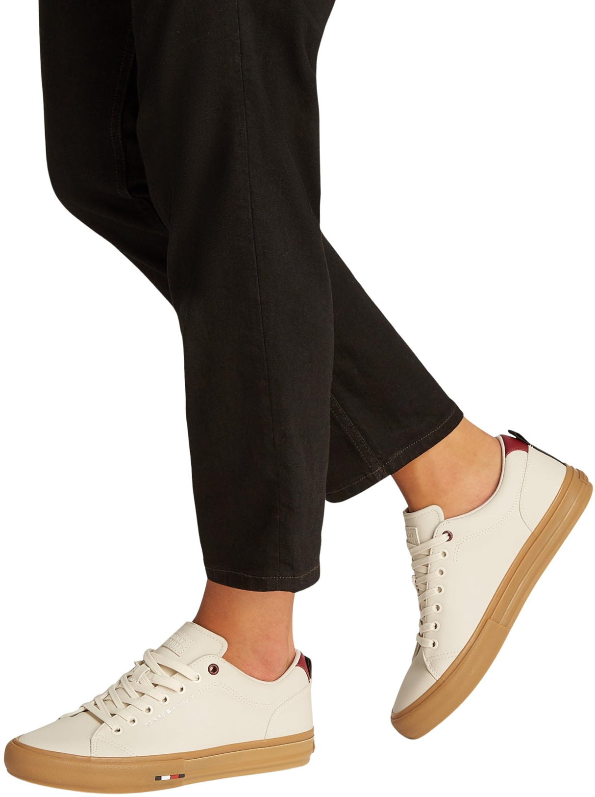 Tommy Hilfiger Sneaker con Suela Vulcanizada Hombre Street Patch Low Top, Blanco (Alabaster), 44