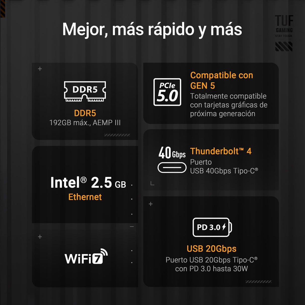 ASUS TUF Gaming Z890-PRO WiFi - Placa Base ATX, 16+1+2+1 (80A) etapas de Potencia, DDR5, PCIe 5.0 Compatible con GPU de última generación, USB4, USB 20 Gbps con Carga rápida PD, Cuatro M.2, Wi-Fi 7