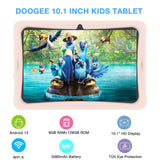 DOOGEE U10 Kid Tablet Infantil 10,1" Android 13,Tablet para niños Quad Core 9GB +128GB/TF 1To,Kids Space,Widevine L1, WiFi 6, BT 5.0, GPS,8MP+5MP,Material de Silicona alimentaria-Rosa