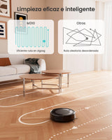 LEFANT Robot aspirador M310, 4500 Pa, superdelgado, con prevención precisa de obstáculos, tiempo de funcionamiento de 180 minutos, filtro HEPA, aspiradora robot WiFi para pelo de animales, alfombras y