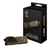 MSI SPATIUM M570 SSD 1TO con Heatsink - Unidad SSD Interna PCIe 5.0 NVMe M.2, Lectura 9500 MB/s, Escritura 8500 MB/s, 3D NAND, Seguridad de Datos integrada, Center - Garantía de 5 años (700 TBW)