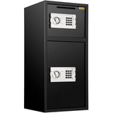 BuoQua Caja Fuerte de Seguridad con Llave de 75 x 34 x 34 cm, Caja de Seguridad Digital con Cerradura de Seguridad BXG-052, Caja Fuerte Digital de Hierro Fuerte de 33 ", Diseño 2 en 1 Negro