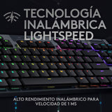 Logitech G915 LIGHTSPEED TKL Teclado Gaming Mecánico Inalámbrico con teclas GL-Táctil de bajo perfil, LIGHTSYNC RGB, Diseño ultra delgado, 40 Horas duración de Batería, Disposición QWERTY ES - Negro