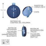 Ultimate Ears MINIROLL, Altavoz Bluetooth Resistente al Agua y ultraportátil, Graves potentes, IP67 a Prueba de Polvo, Radio de acción de 40 m (Majestic Blue)