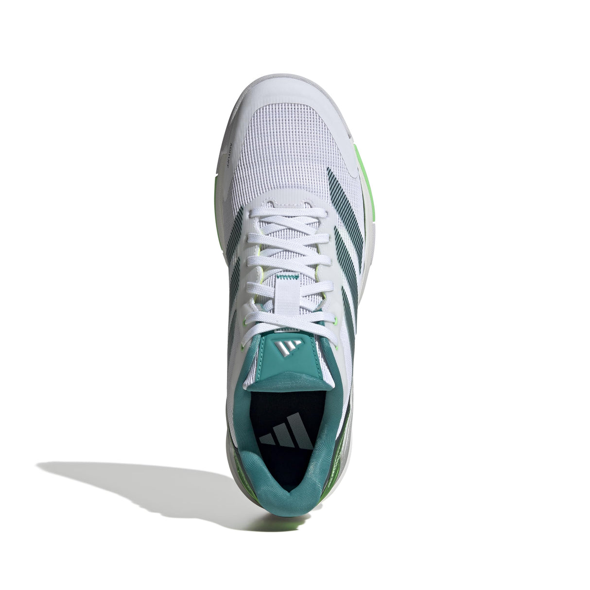 adidas Hombre Crazyquick Lightstrike Padel Shoes, Cloud White/Aurora Ivy/Lime Burst, 43 1/3 EU