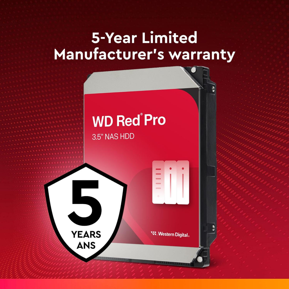 WD Red Pro 24TB NAS Disco Duro Interno 3,5" – 7200 RPM Clase, SATA 6Gb/s, CMR, 512MB Caché
