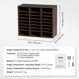 VEVOR Organizador de Literatura de madera Aglomerado Estante de Almacenamiento de Documentos de 24 Compartimentos 73,7x30,5x62 cm Clasificador de Literatura con Estantes Ajustables para Oficina Marrón