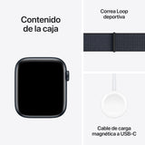 Apple Watch SE de 2.ª generación GPS + Cellular Smartwatch con Caja de Aluminio en Medianoche de 44 mm y Correa Loop Deportiva Tinta. Monitores de entreno y sueño y Neutro en Carbono