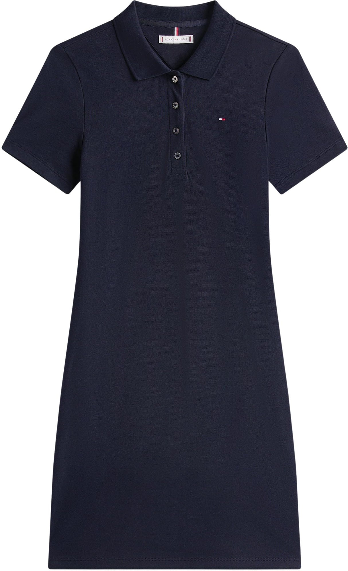 Tommy Hilfiger Vestido Tipo Polo Mujer 1985 Pique Slim Fit, Azul (Desert Sky), S