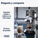 De'Longhi Dedica - Cafetera de Bomba de Acero Inoxidable para Café Molido o Monodosis, Cafetera para Espresso y Cappuccino, Depósito de 1.3 Litros, Sistema Anti-goteo, EC685.BK, Negro
