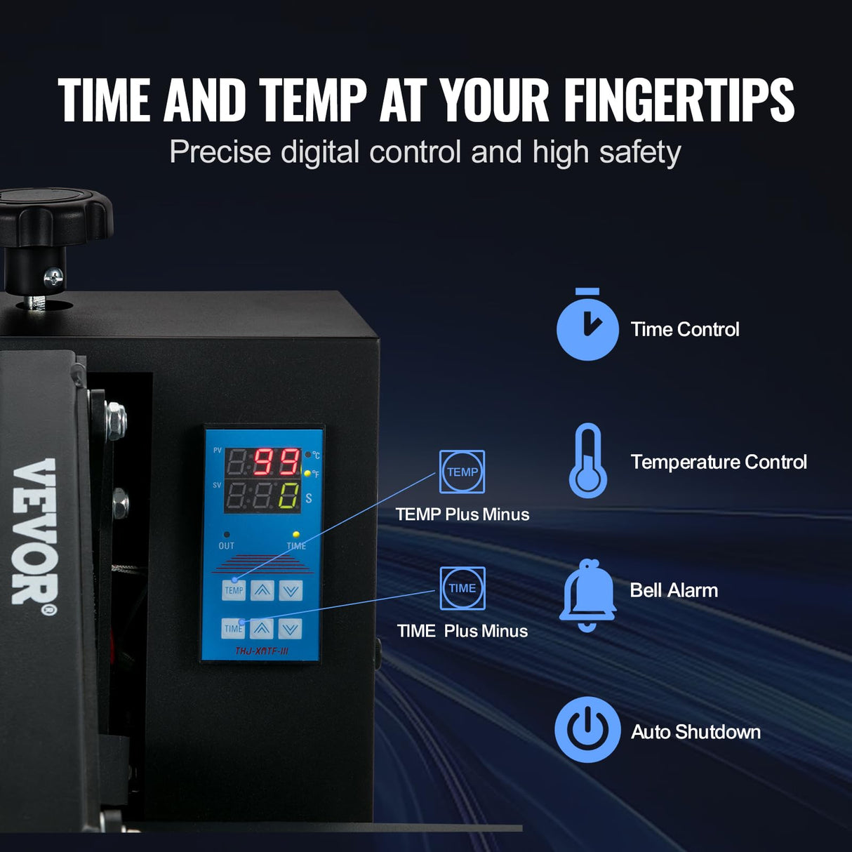 VEVOR Prensa de Calor Negro 406x510 mm Máquina de Sublimación Textil 1700 W Calentamiento Rápido Prensa de Calor por Transferencia por Sublimación Digital e Industrial para Camiseta, Bolso, Almohada