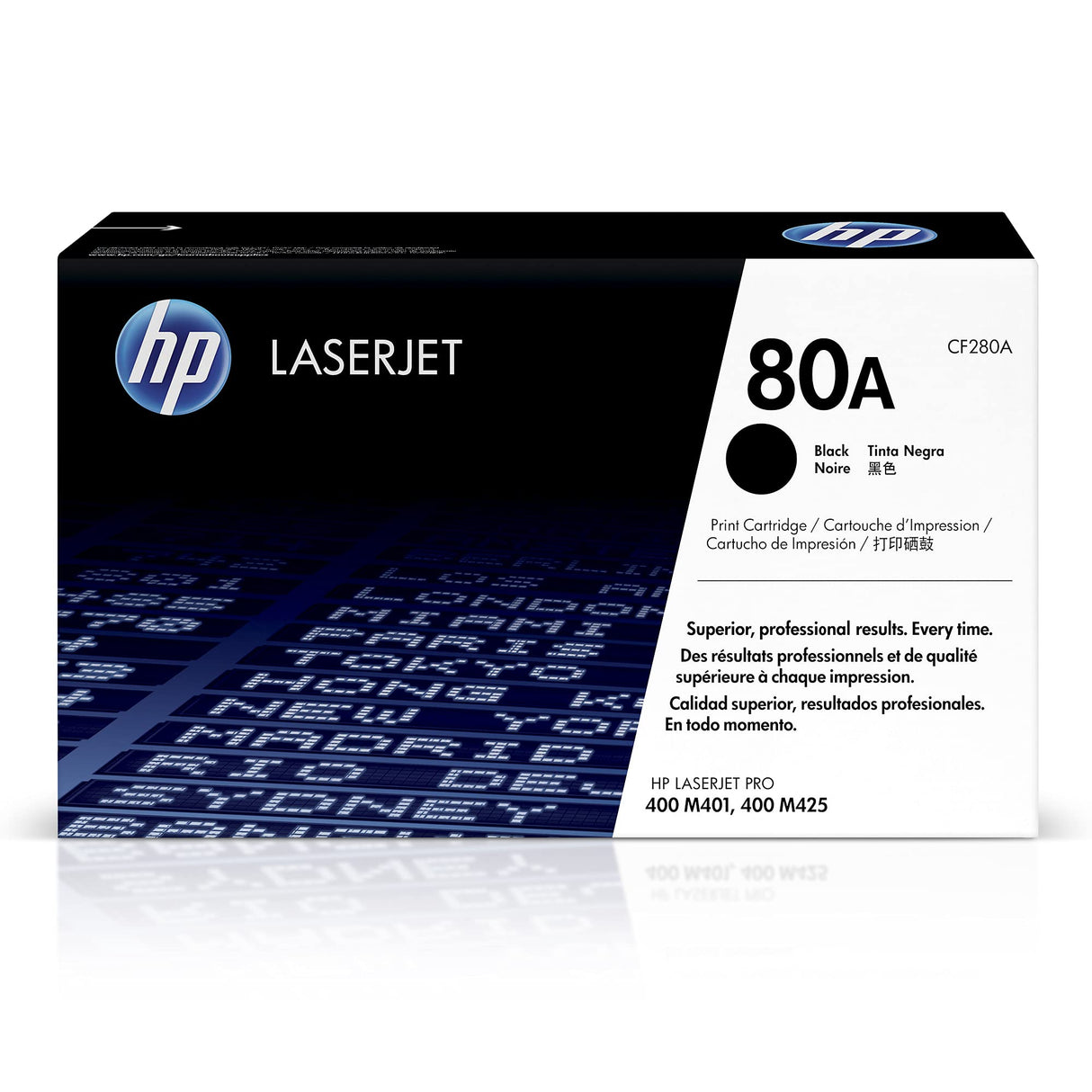 HP 80A CF280A, Negro, Cartucho Tóner Original, de 2.560 páginas, para impresoras HP LaserJet Pro 400 M401a, 400 M401d, 400 M401dn, 400 M401dw, 400 MFP M425dn, 400 MFP M425dw y 400 M401dne