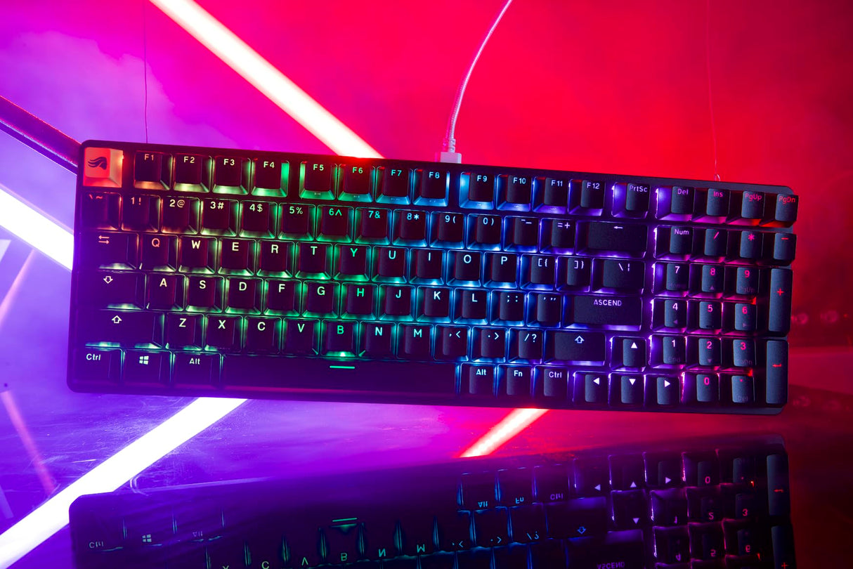 Glorious Gaming GMMK 2 Full Size (96%) - Teclado gaming mecánico, carcasa de aluminio, personalizable, keycaps dobles, switches Glorious Fox, RGB, distribuciones QWERTY español - Negro