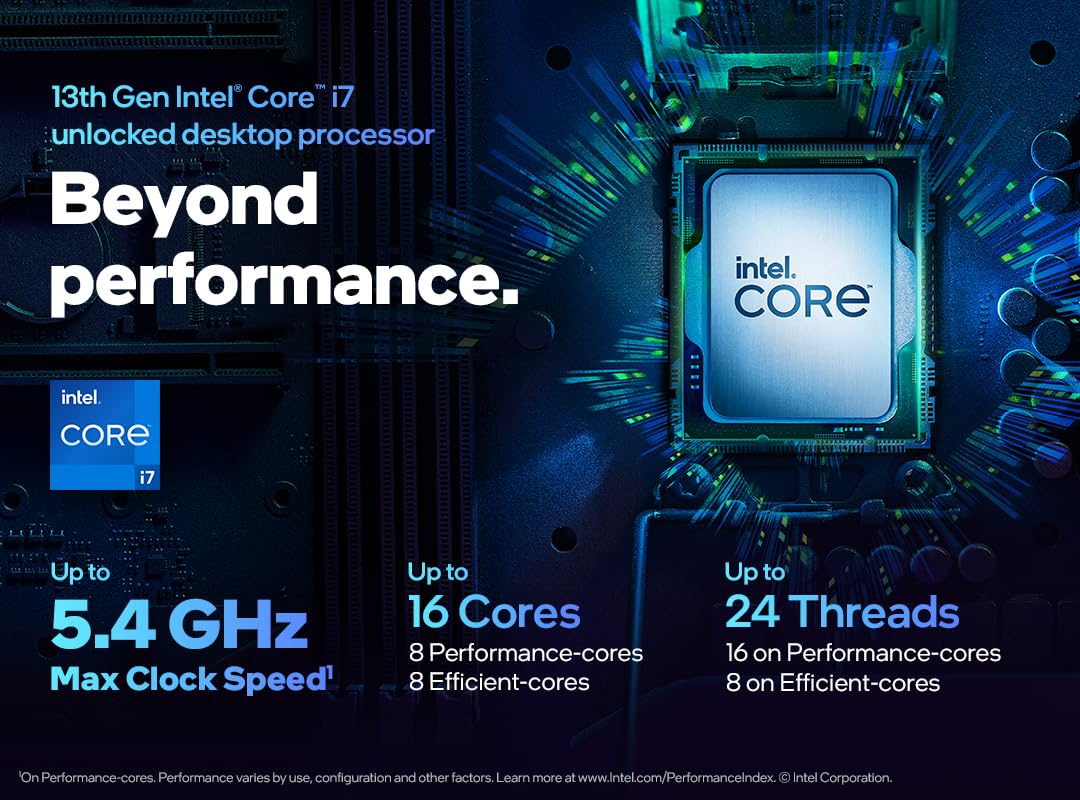 Intel® Core™ i7-13700F, procesador para Equipos de sobremesa, 16 núcleos (8 P-Cores + 8 E-Cores) 30 MB de caché, hasta 5,2 GHz