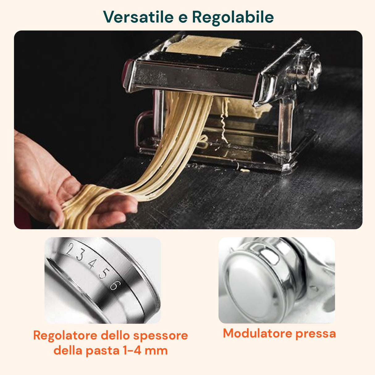 Wintem Máquina eléctrica para espaguetis y fideos PM1650 135 W 18 x 26 x 23 cm – Cuchillas intercambiables de 1 a 4 mm – Capacidad de producción alta 4 kg por hora – Intuitiva y ergonómica –
